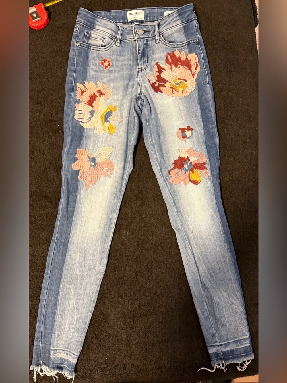 William Rast Embroidered Perfect Skinny Jeans - 26